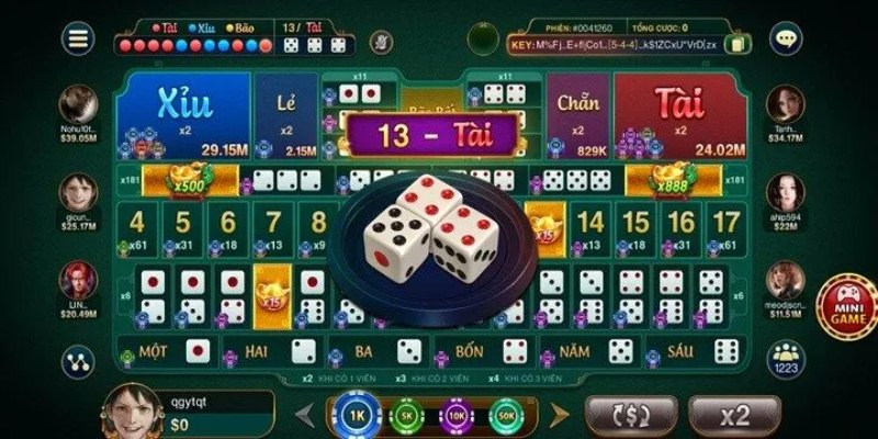 Một số loại cược trong trò chơi Sicbo